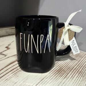 Rae Dunn Artisan Collection Funpa Coffee Mug Black White Letters Ceramic NWT